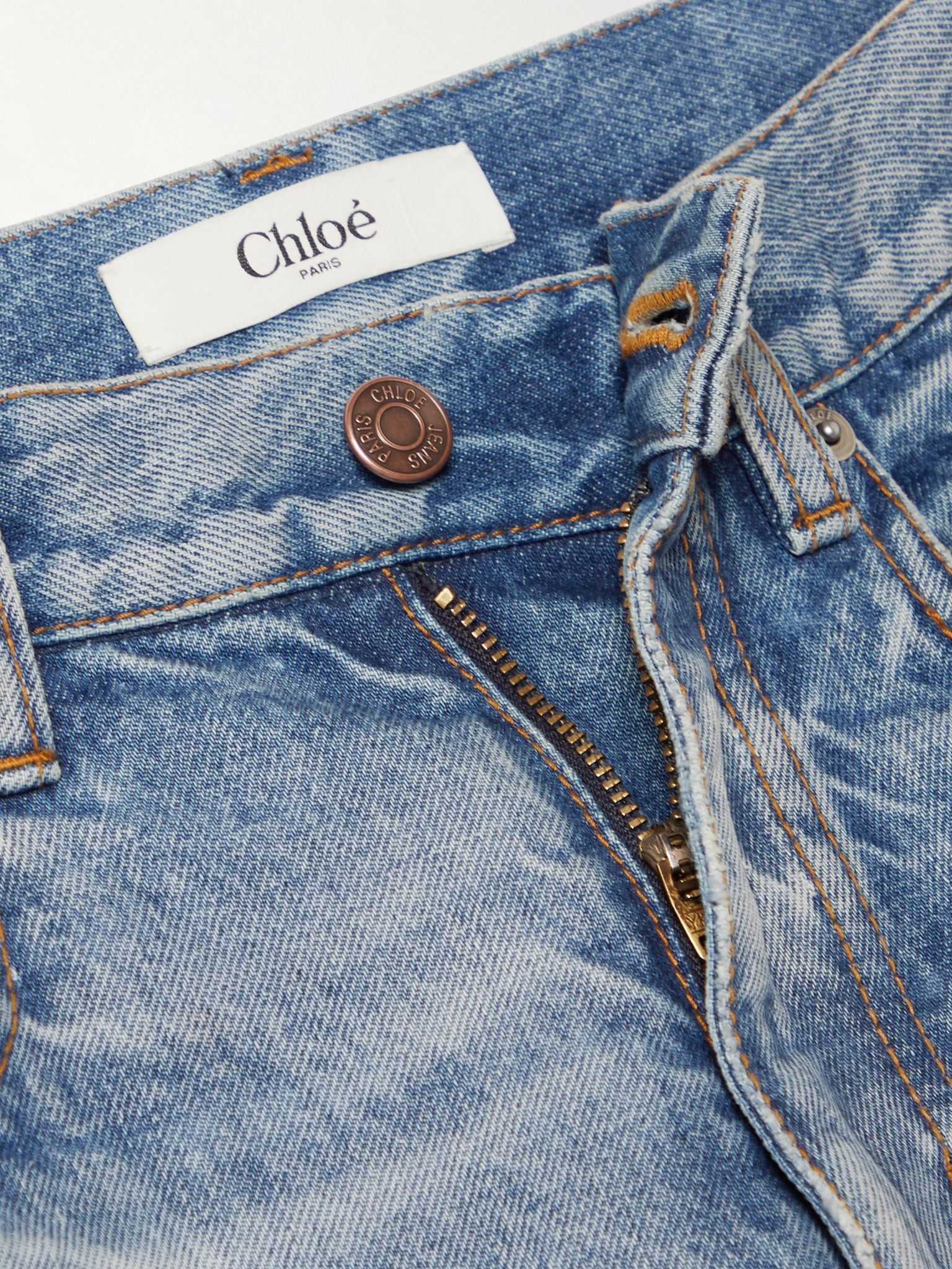 Patchwork mid-rise flared jeans Mid denim - 6