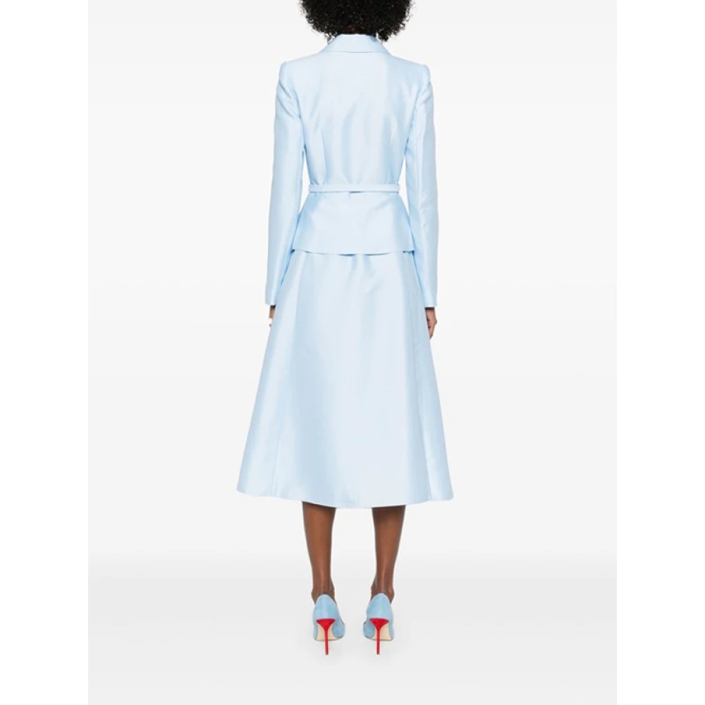 ワンピース SELF PORTRAIT SS25 TAFFETA MIDI DRESS (RS25 359M BL BLUE) Blue Fine Lace Pearl Midi Dress – self-portrait-US