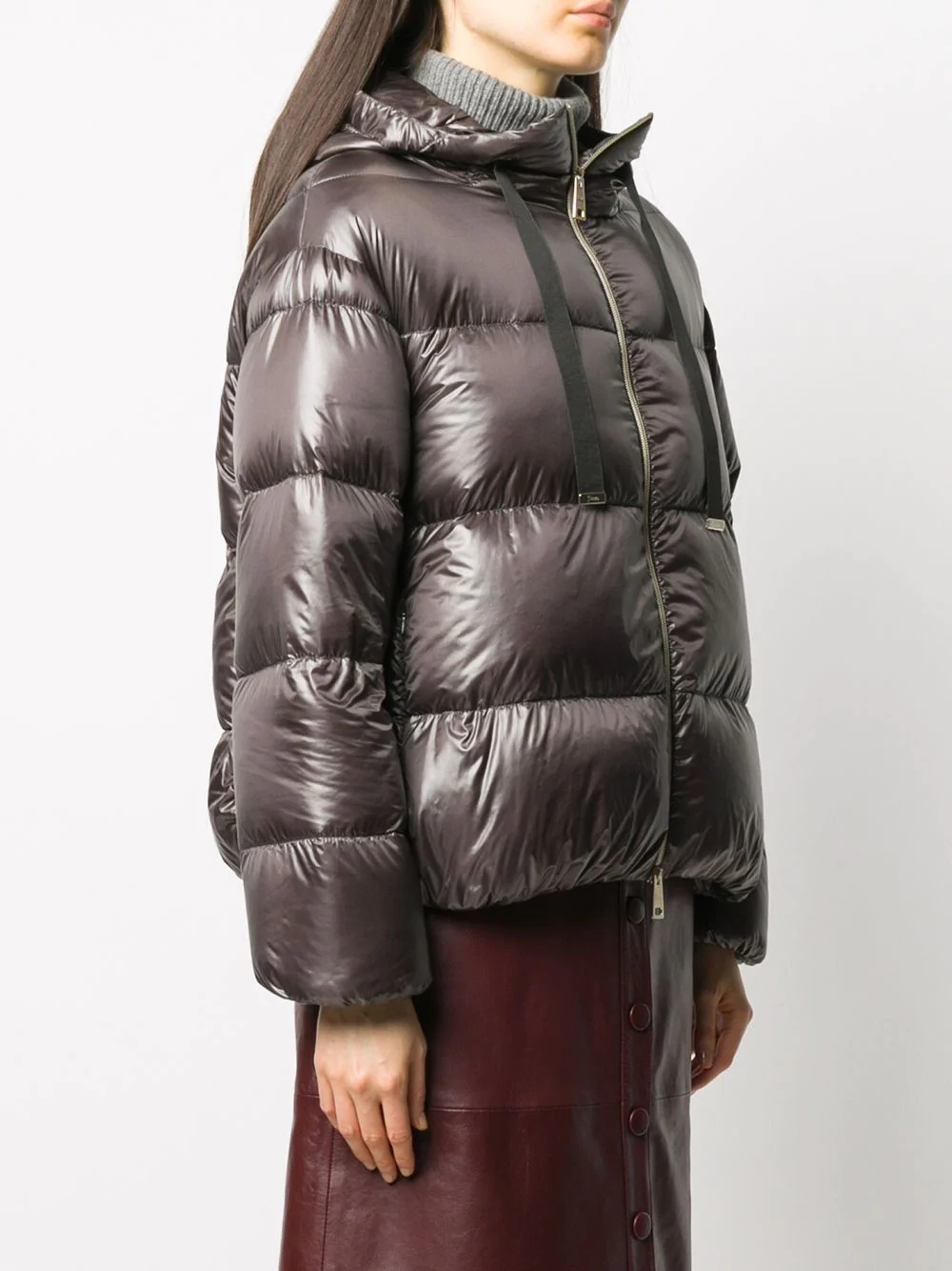 metallic quilted puffer jacket - 3