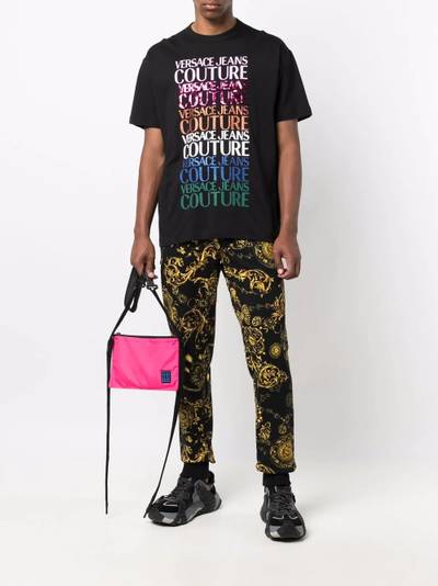 VERSACE JEANS COUTURE sequin-logo print cotton T-shirt outlook