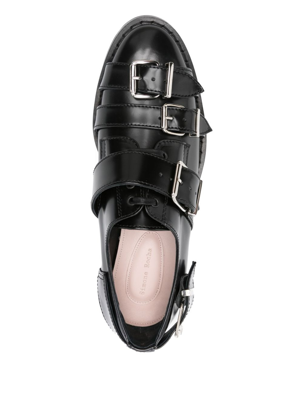 multi-buckle derby shoes - 4