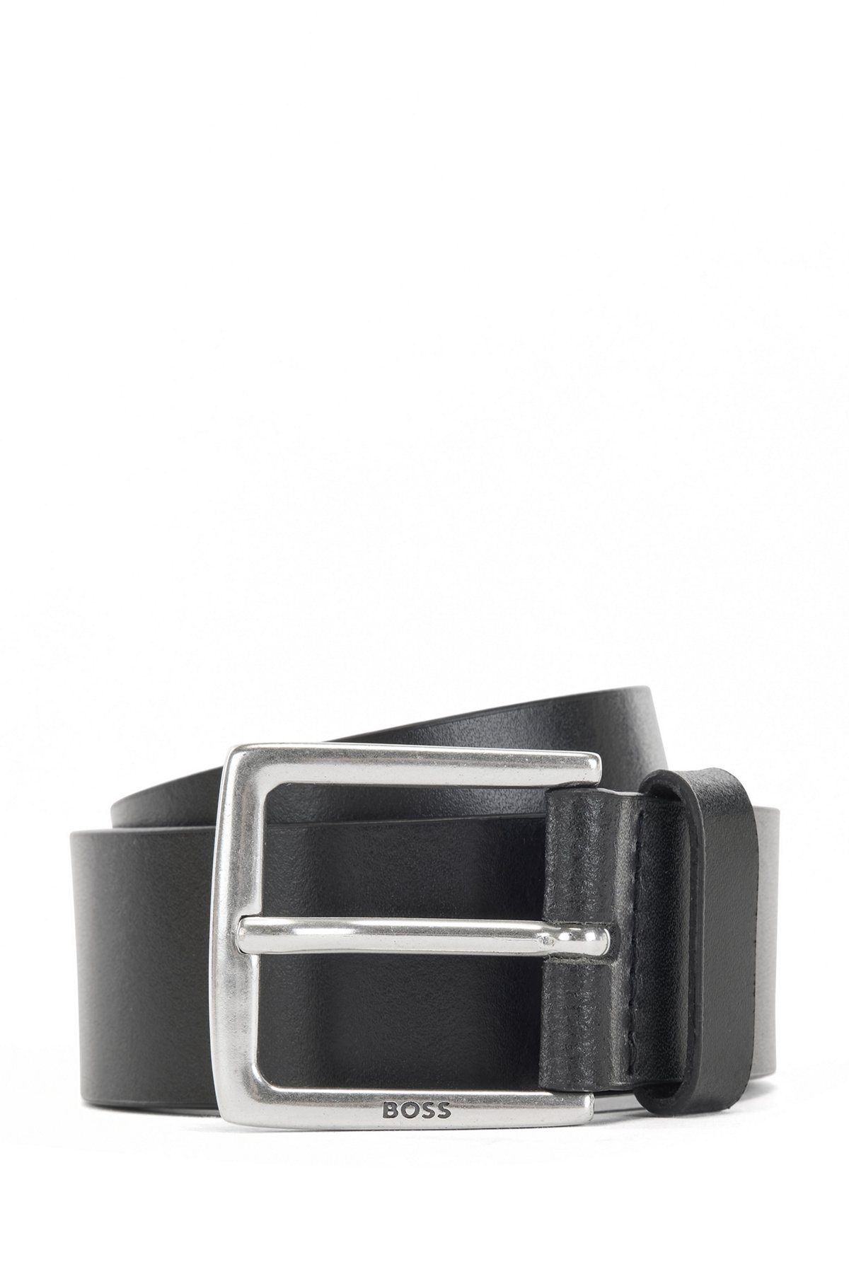 ITALIAN-LEATHER BELT WITH ANTIQUE-EFFECT HARDWARE - 1