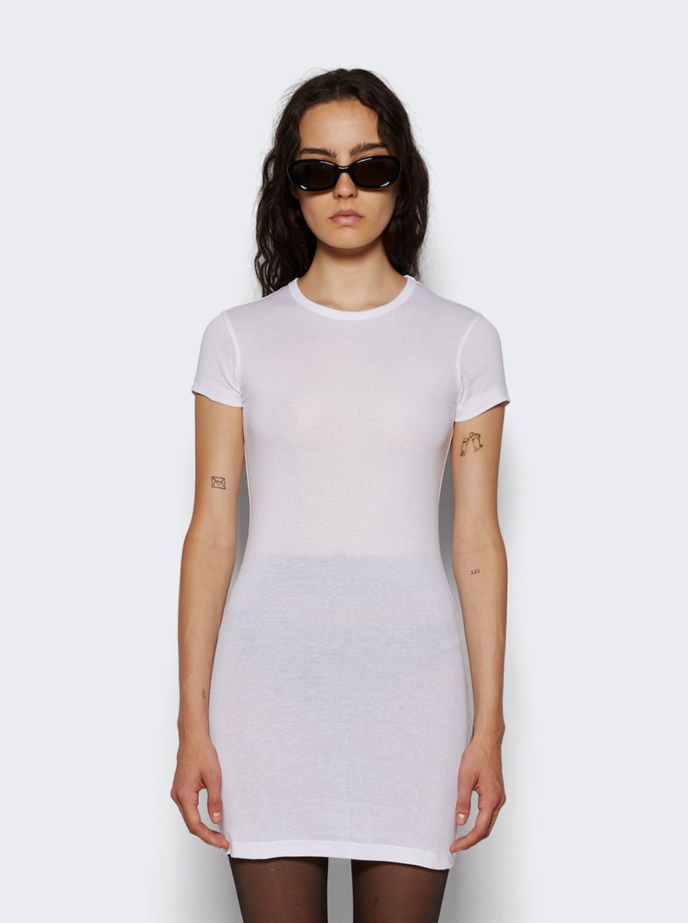 Cap Sleeve Mini Dress White - 3