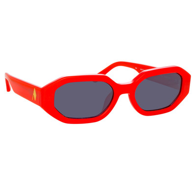 LINDA FARROW THE ATTICO IRENE ANGULAR SUNGLASSES IN RED outlook