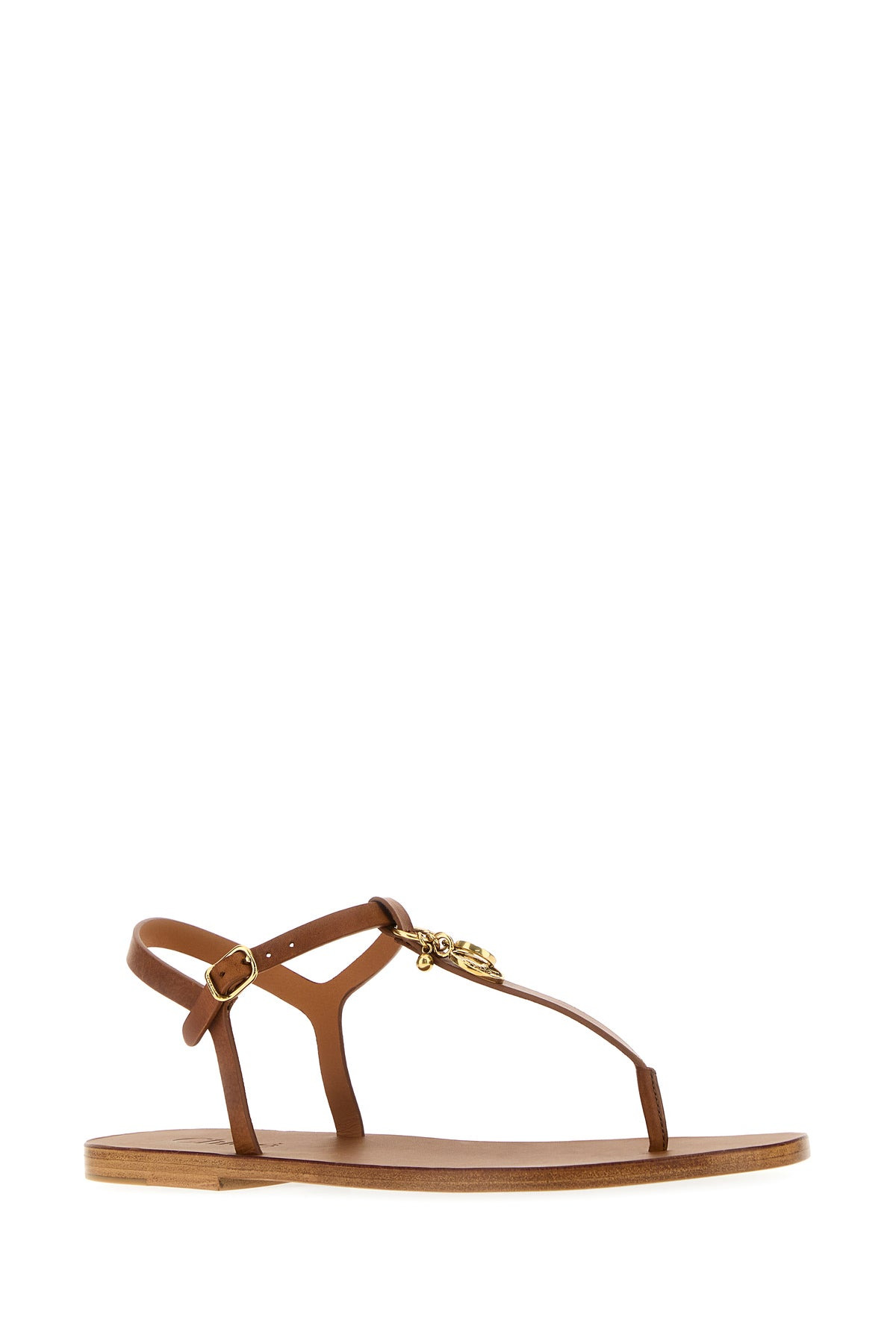 Caramel leather Chloé Charms thong sandals - 2