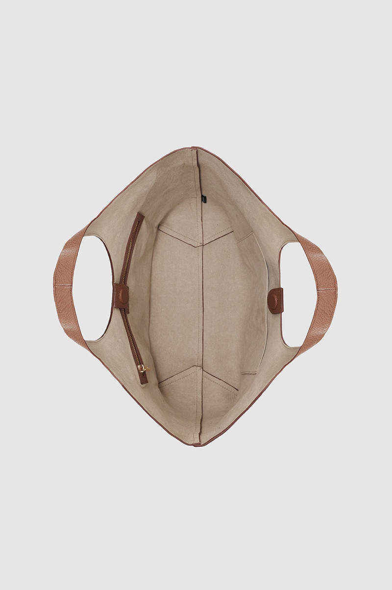Medium Lili Tote - Cognac Pebbled 4