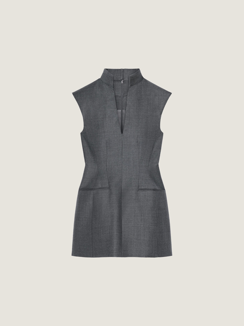 SLEEVELESS TAILORED DRESS IN WOOL 1
