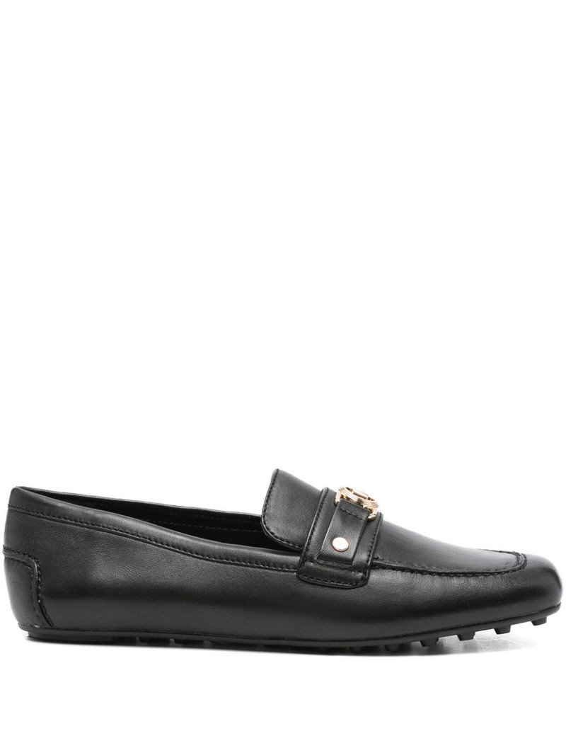 leather logo-plaque loafers 1