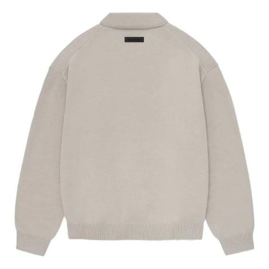 Fear of God Essentials FW23 Knit Polo Shirt 'Silver Cloud' 192BT232182F - 3