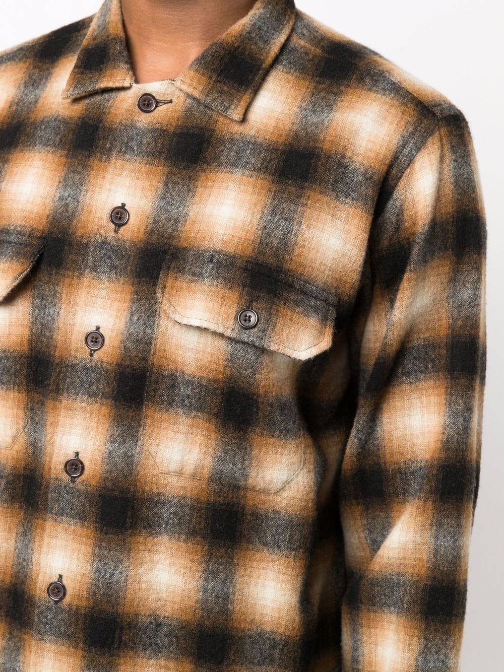 plaid-pattern utility shirt - 5