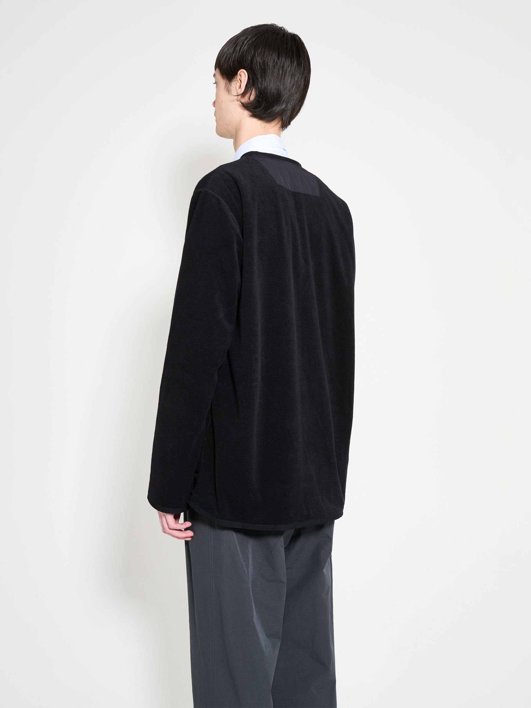 COMME DES GARÇONS HOMME PILE CARDIGAN BLACK - 3