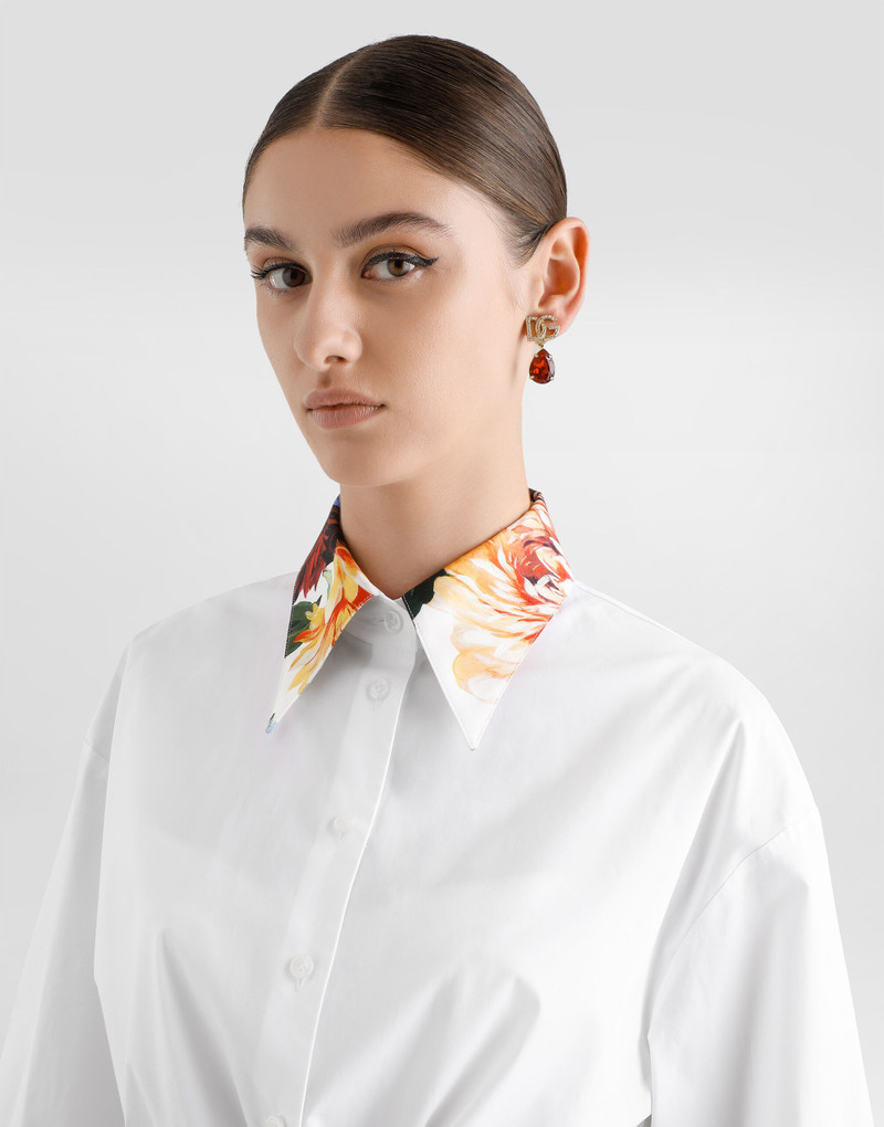 Bouquet-print poplin shirt 4