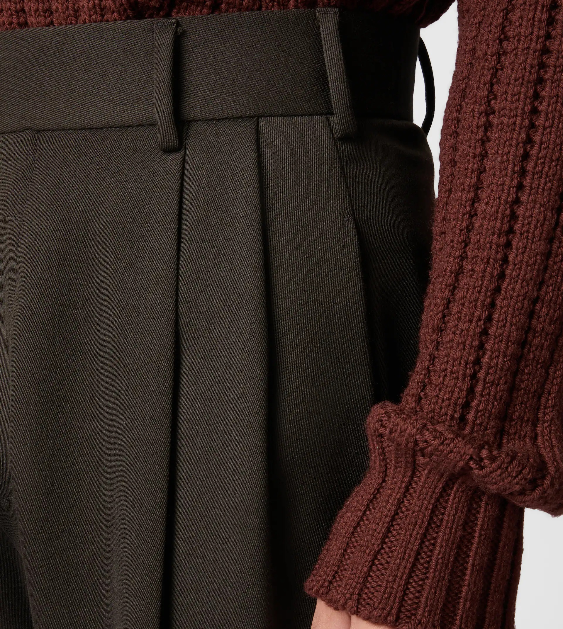 CARROT PANTS IN WOOL - BROWN - 3