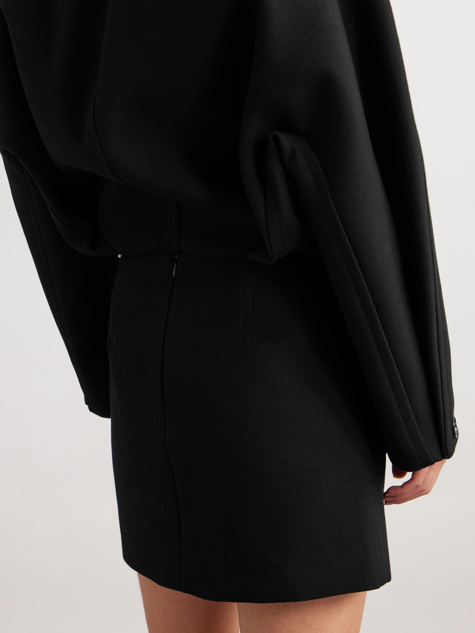 Cotton-blend mini skirt Black - 4