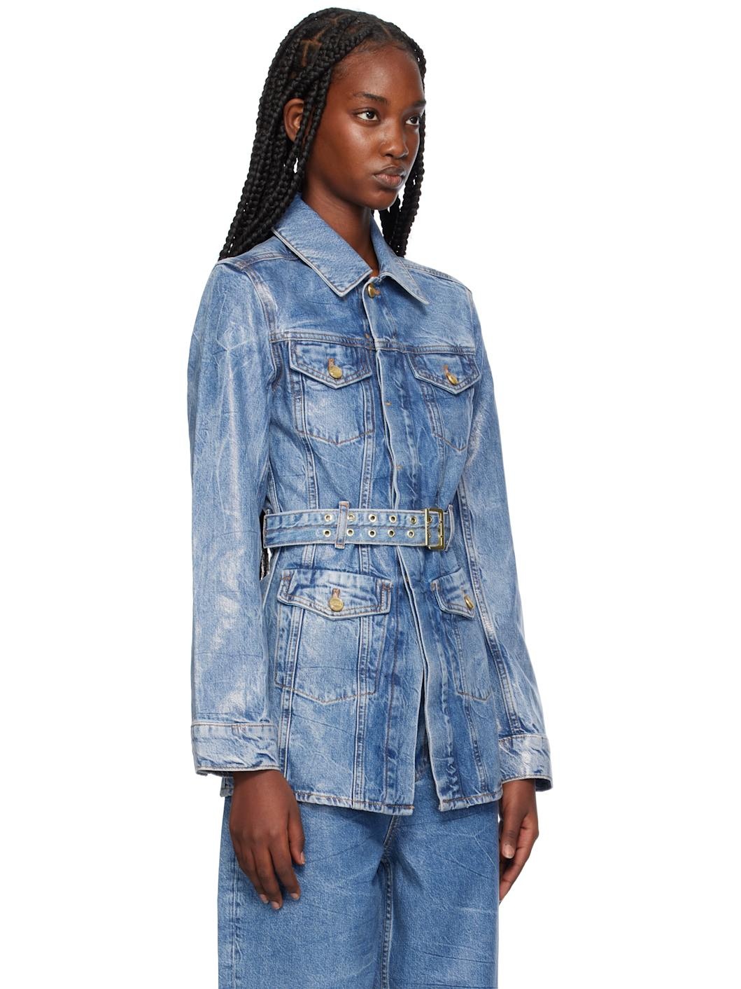 Blue Foil Denim Jacket - 2