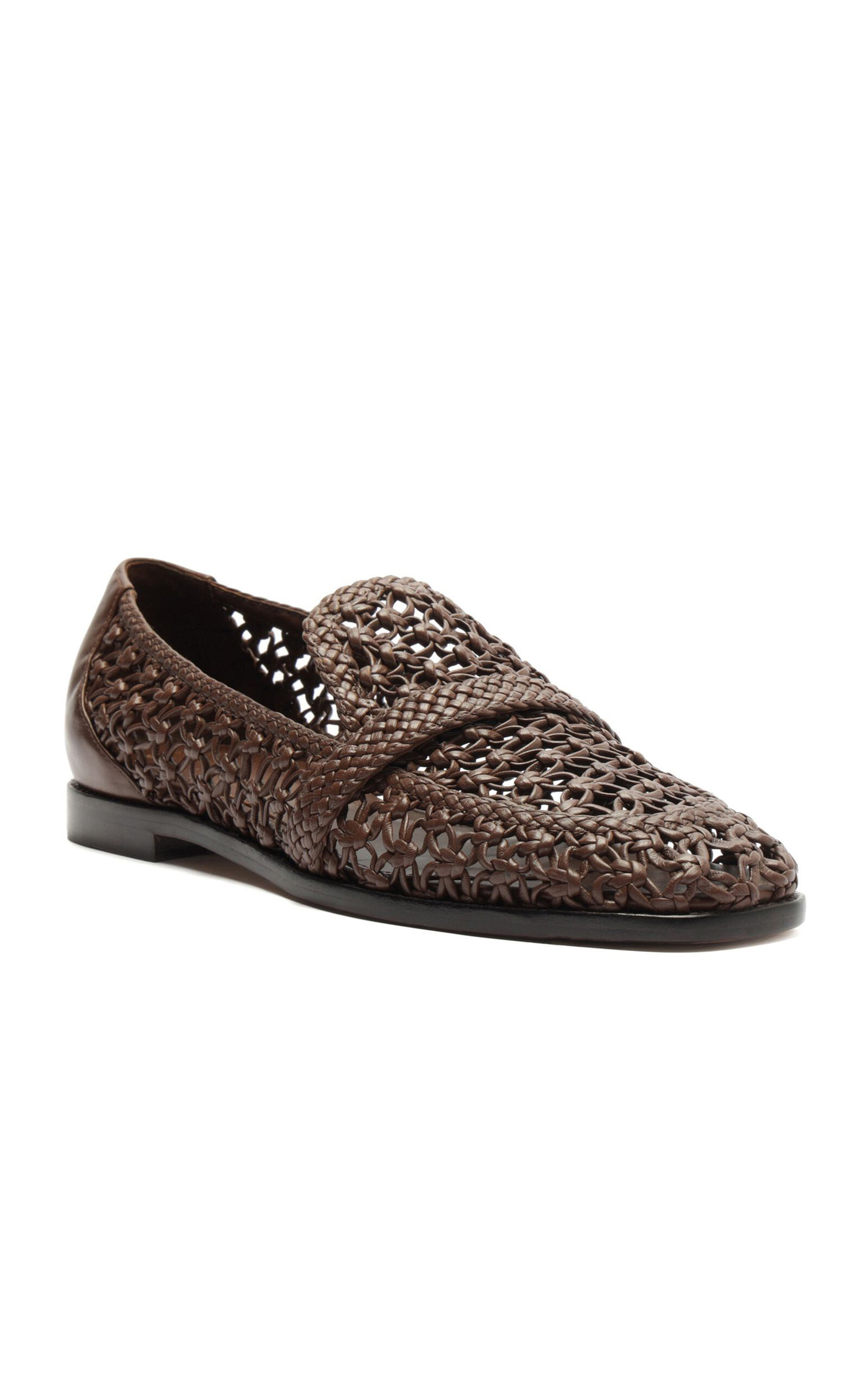 Jane Woven Leather Loafers brown - 5