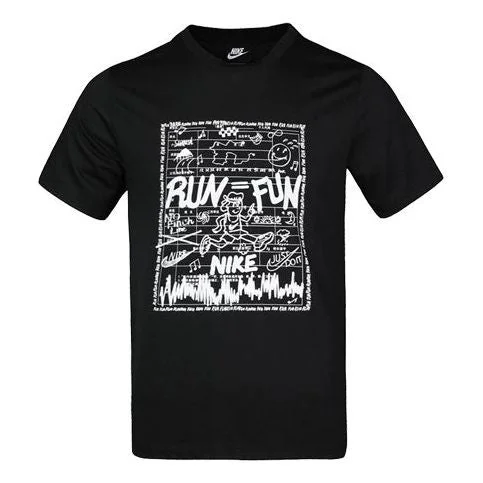 Nike RUN FUN Printing Short Sleeve Black CZ8686-010 - 1