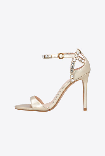PINKO LAMINATED SANDALS WITH RHINESTONES outlook