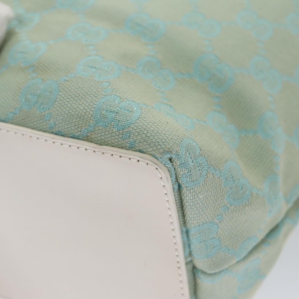 GUCCI GG Canvas Tote Bag Light Blue White Gold 002 1099 002 1099 - 14