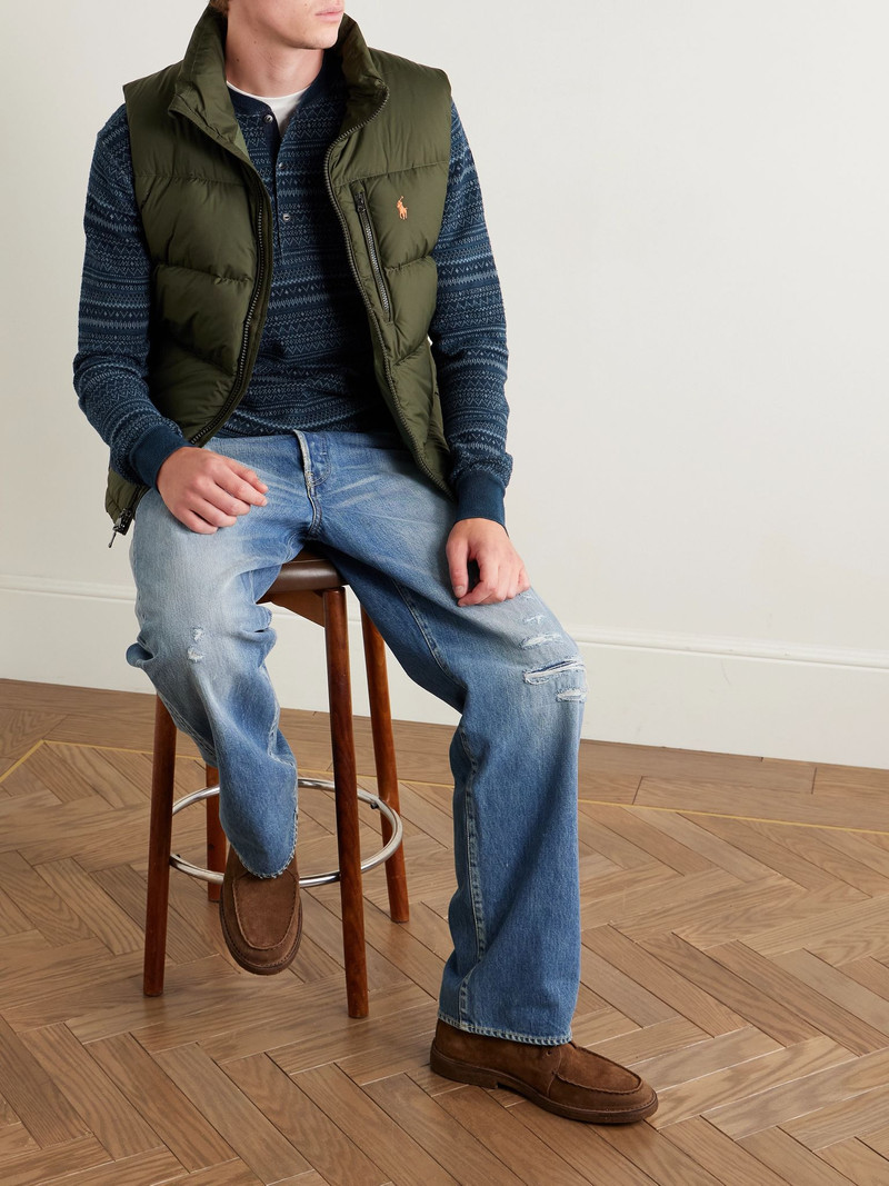 RRL by Ralph Lauren Jack Fair Isle Cotton Sweater Blue outlook
