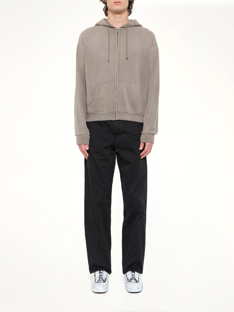 4-Stitch Zipped Hoodie in Brown 7