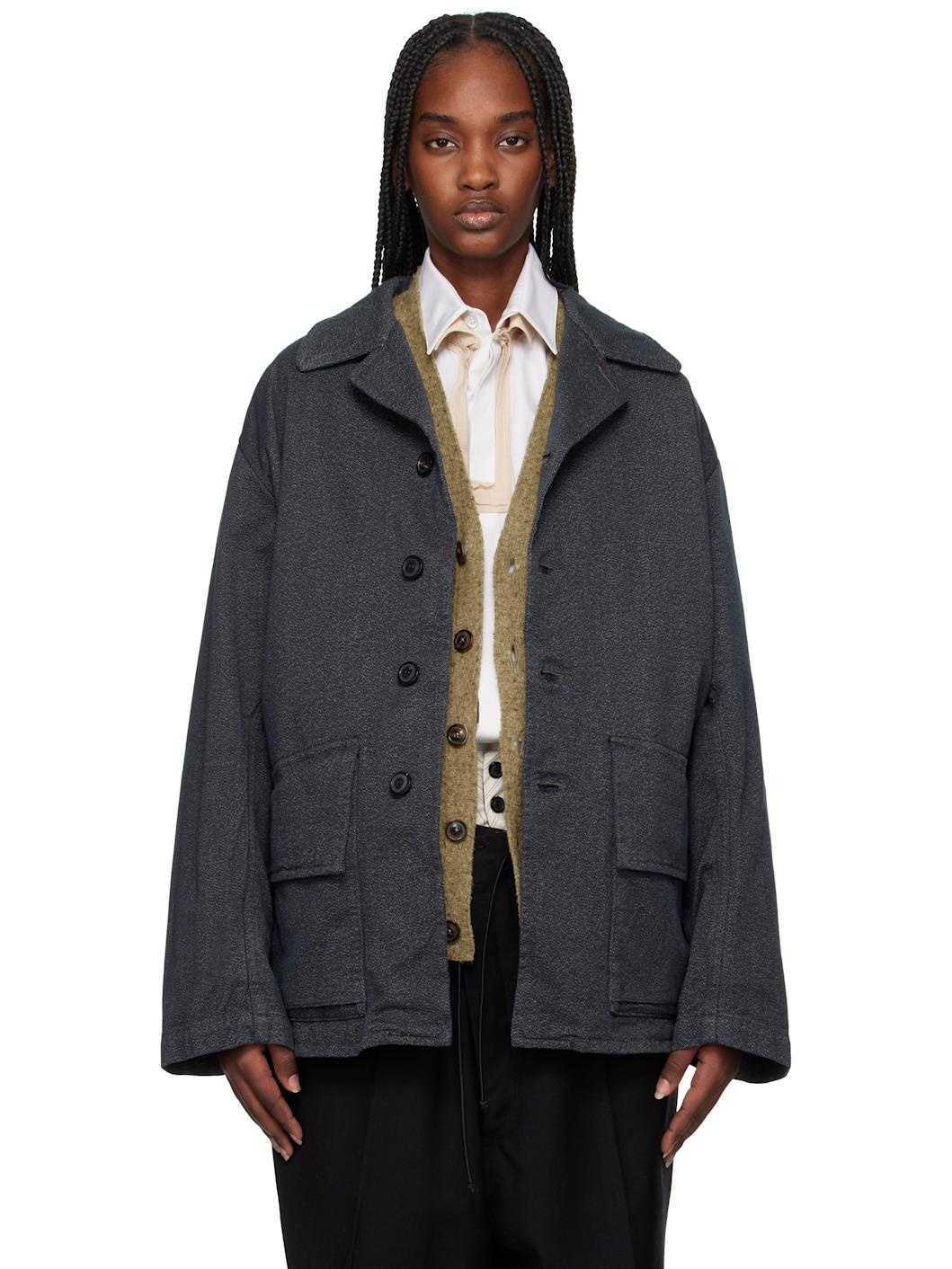 Gray & Navy Sports Jacket - 1