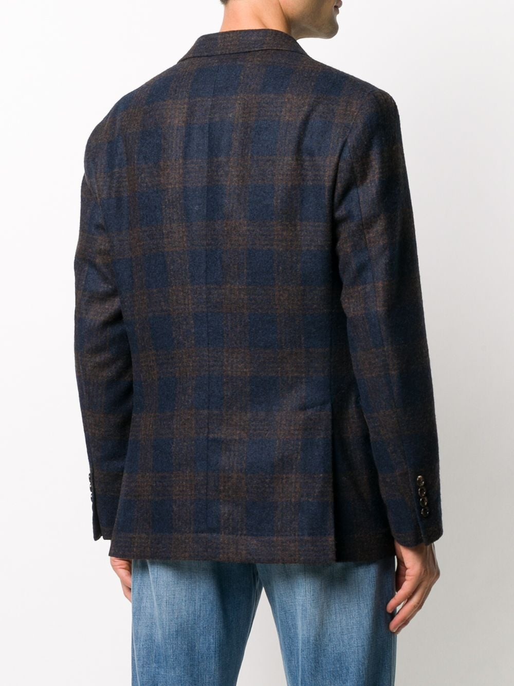 single-breasted plaid check blazer - 4