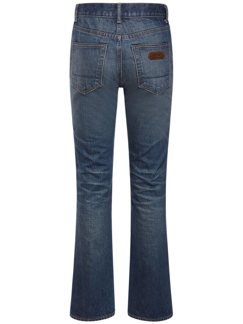 Stonewashed denim midrise straight jeans - 3