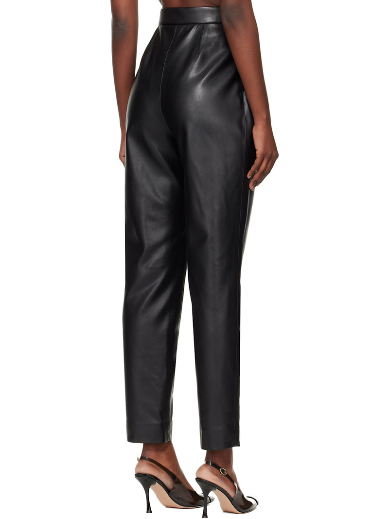 Black High-Waisted Faux-Leather Trousers 3