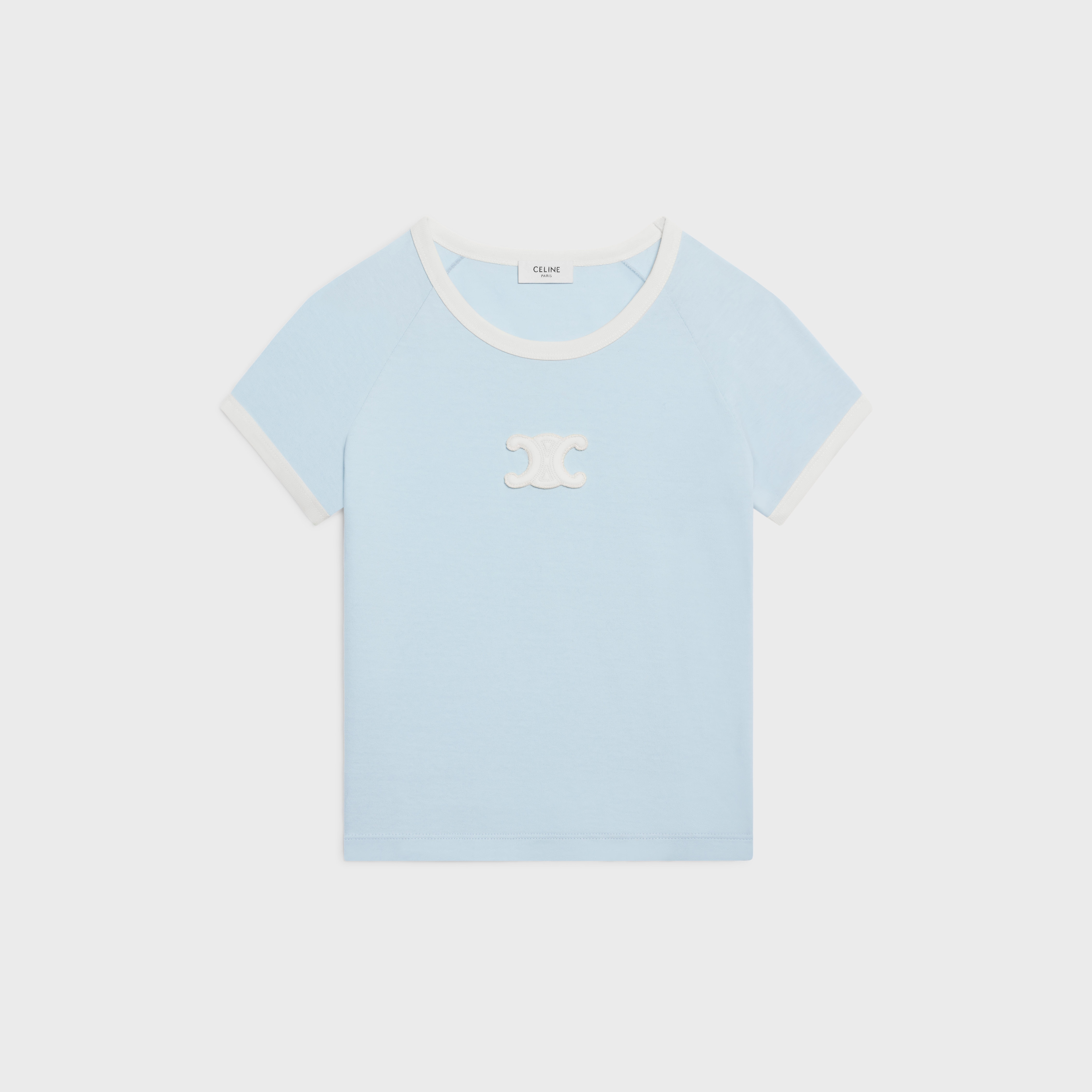 セリーヌ Cotton t-shirt with multicolor print CELINE Triomphe T-shirt in cotton jersey | REVERSIBLE