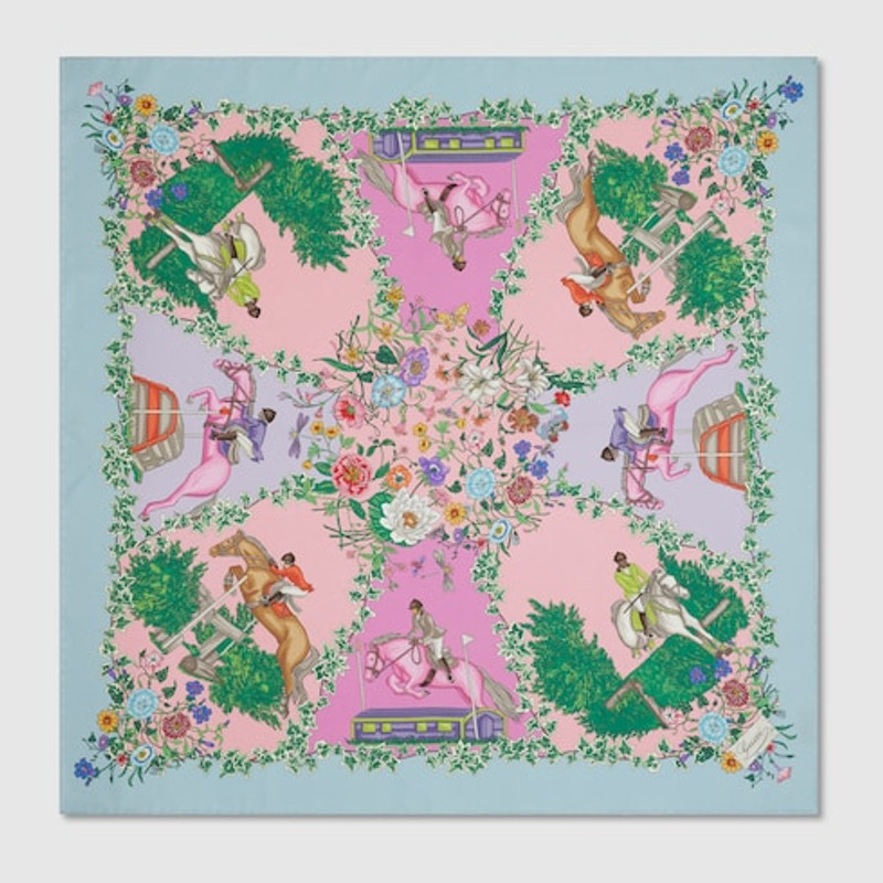 Printed silk twill carré 1