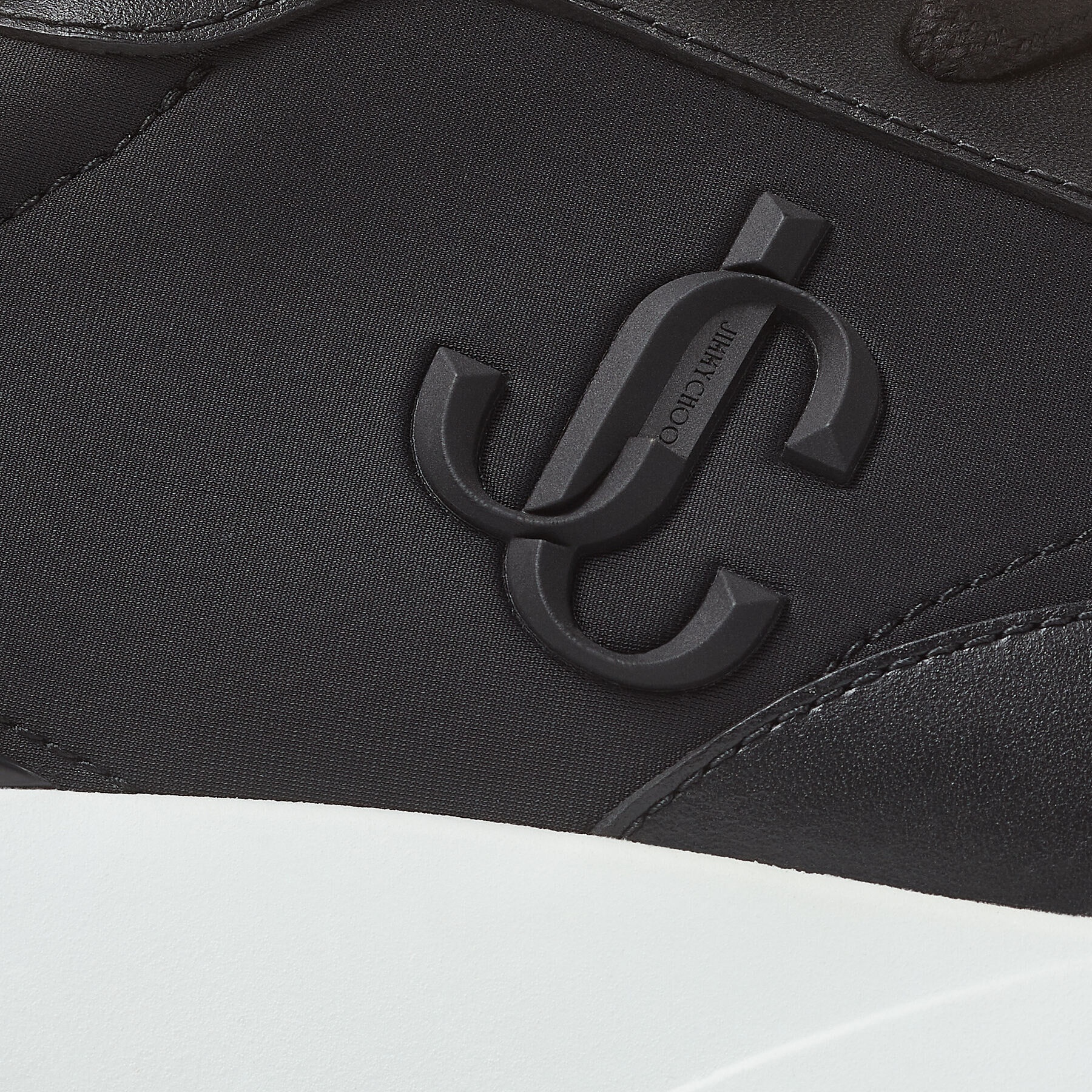 Memphis Lace Up/m
Black Neoprene and Leather Low-Top Trainers - 3