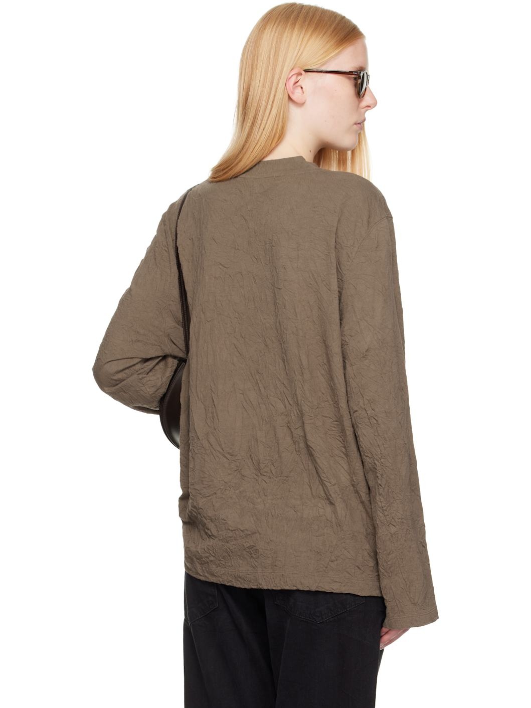 Khaki Big Long Sleeve T-shirt - 3