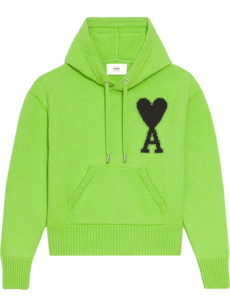 embroidered-logo drawstring hoodie 1