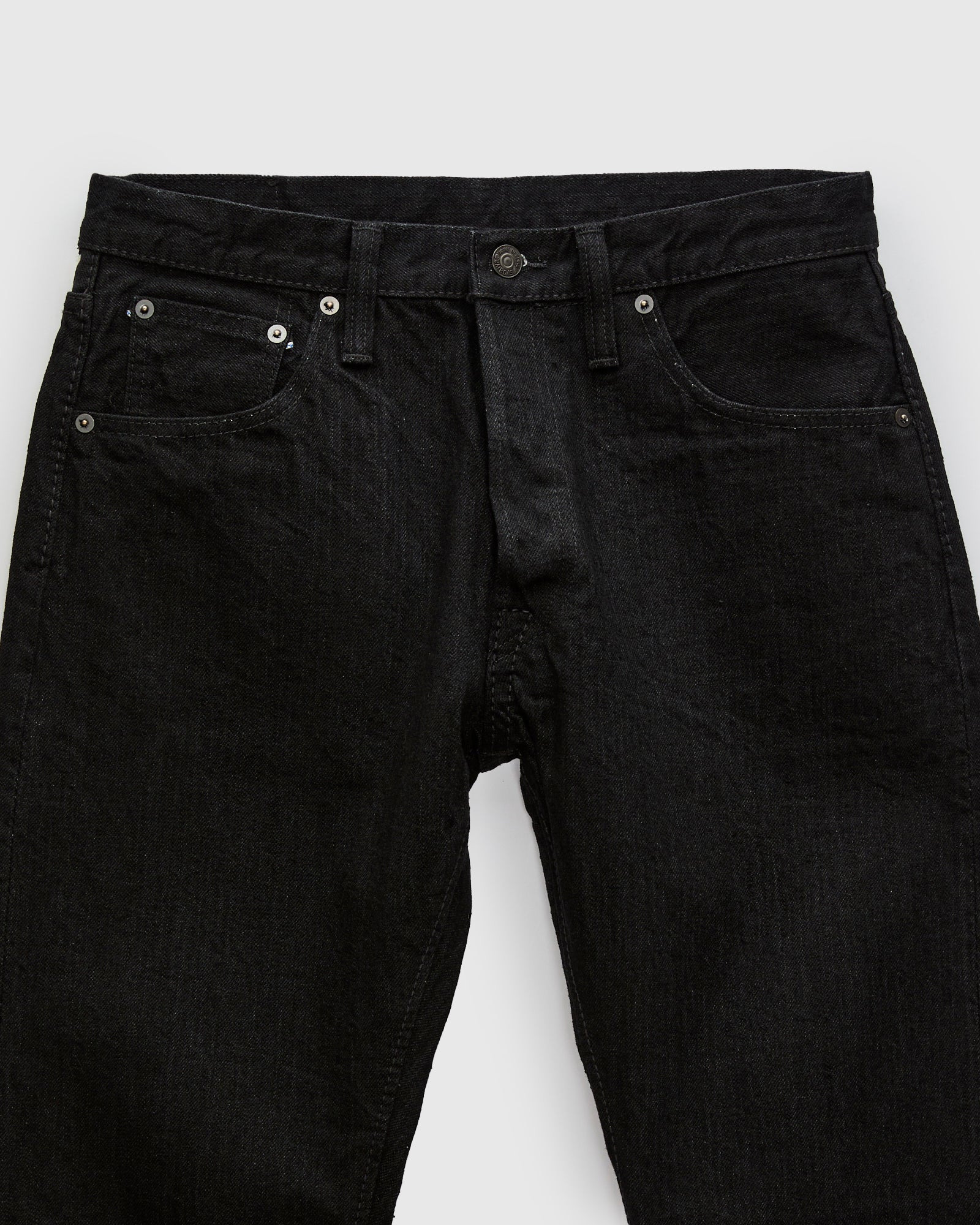 XX-019-BK 14oz Rinsed Double Black Selvedge Denim - Relaxed Tapered Fit - 5