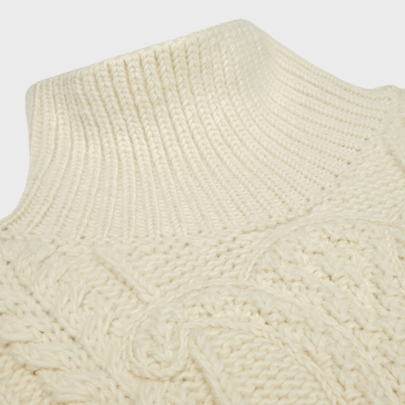 high neck sweater in aran alpaca wool 3