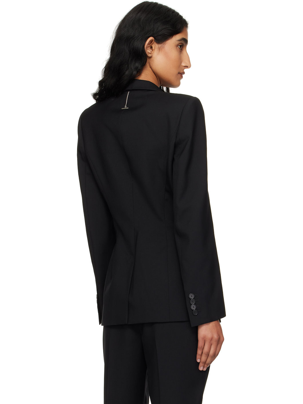 Black Twisted Lapel Blazer - 3