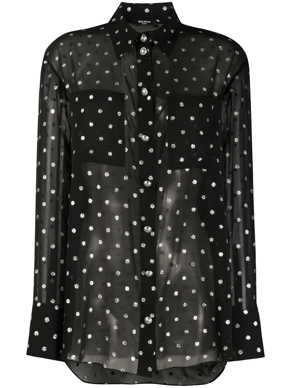 polka-dot long-sleeved shirt - 1