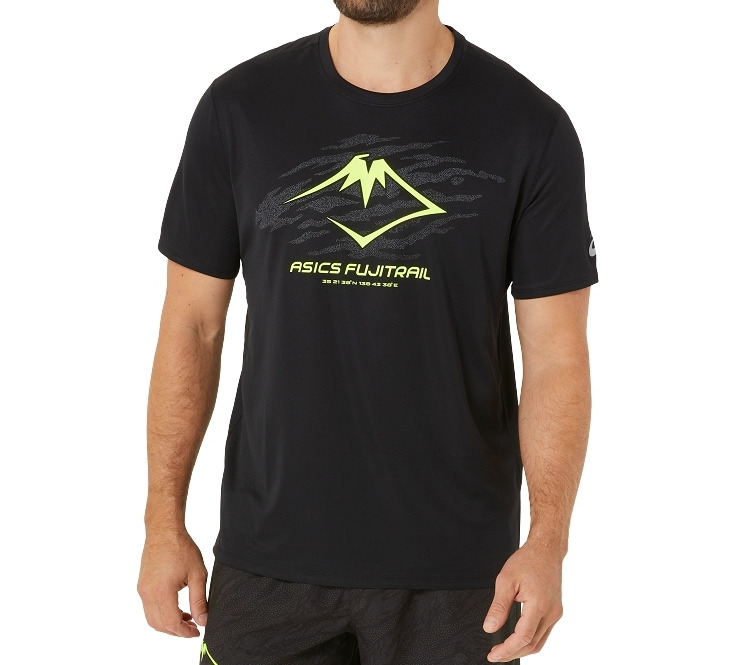 ASICS Fujitrail Running T-Shirt 'Black Green' 2011C981-002 - 2