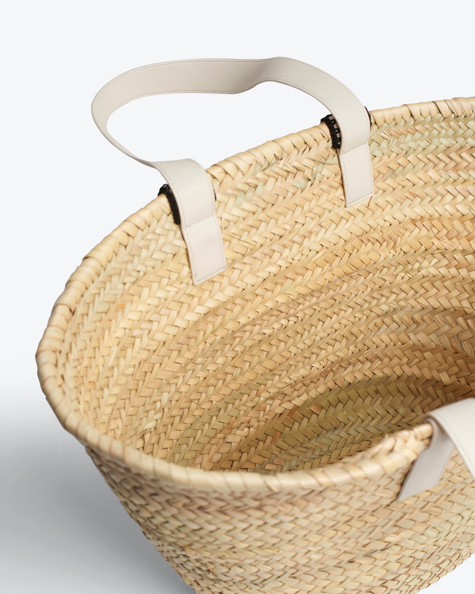 THE BEACH BAG - Raffia tote - Natural/off-white/black - 4
