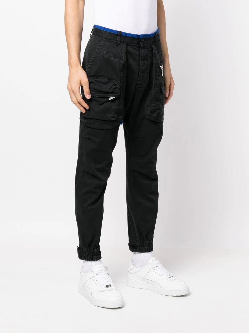 slim-cut cargo-pocket trousers - 3