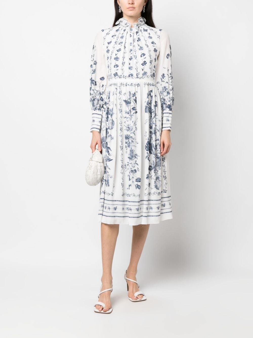 Erdem floral-print cotton mini shirtdress - White