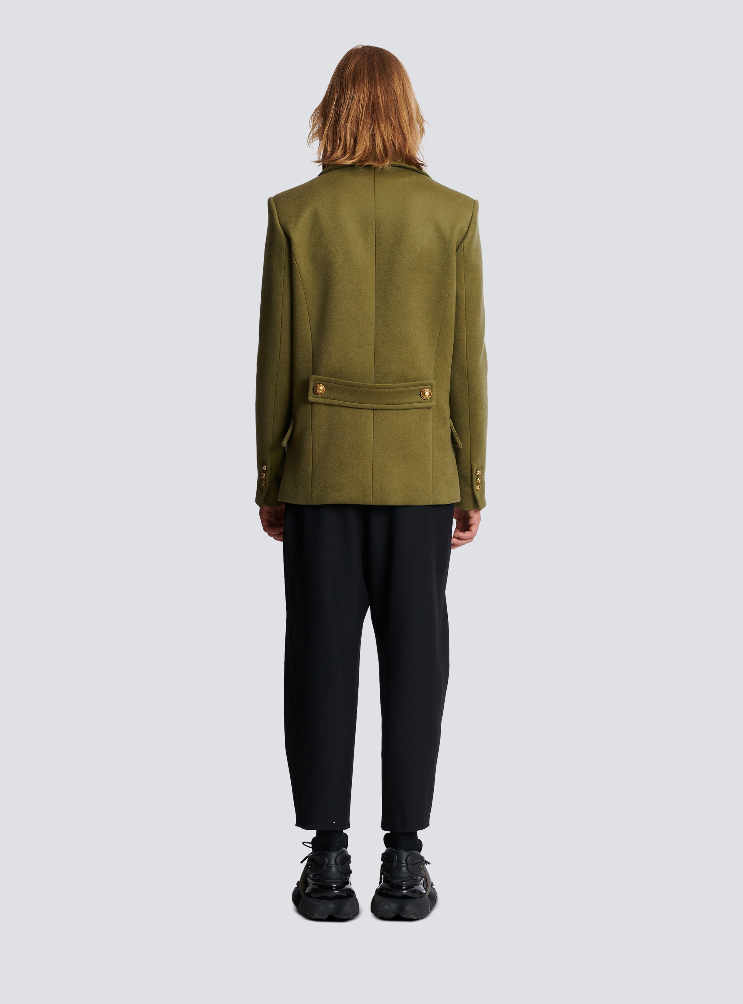Double-breasted wool pea coat - 4