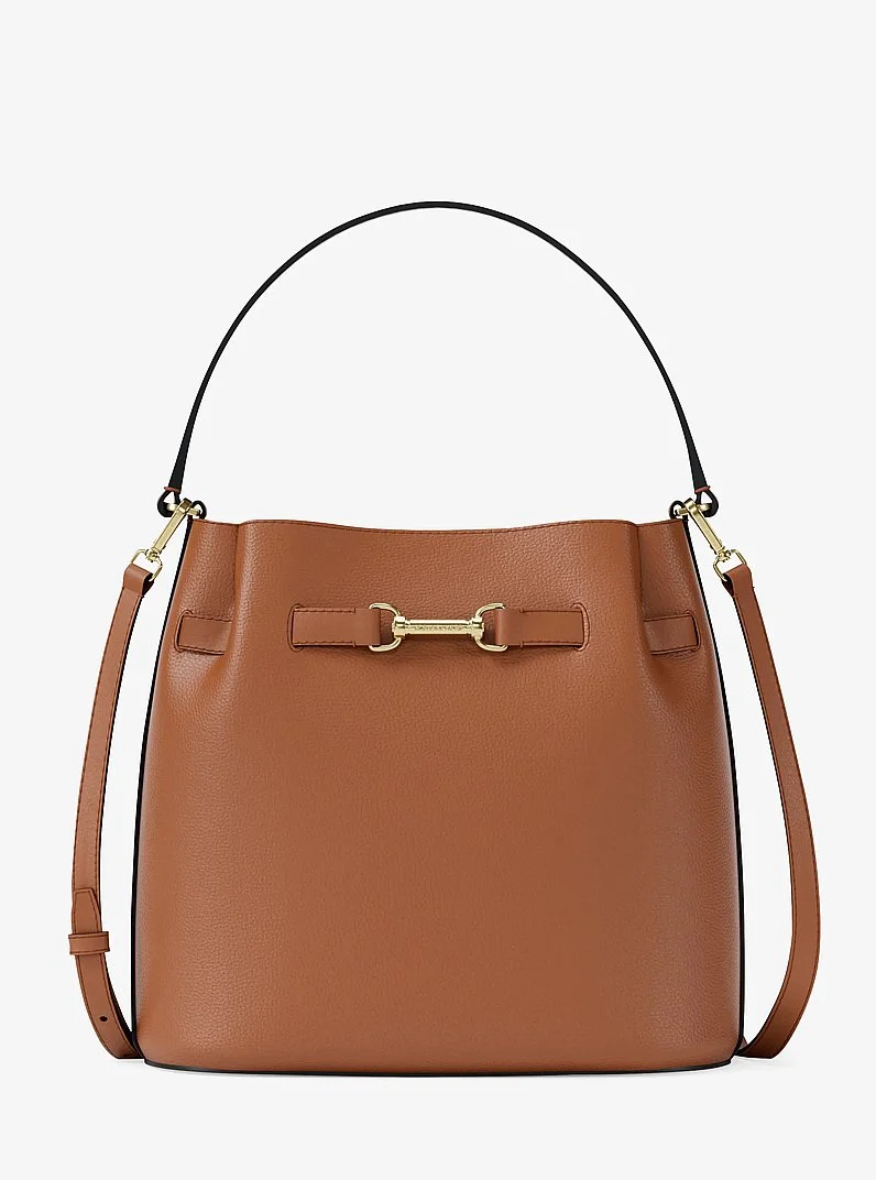 Carson Medium Pebbled Leather Convertible Bucket Crossbody Bag - 1
