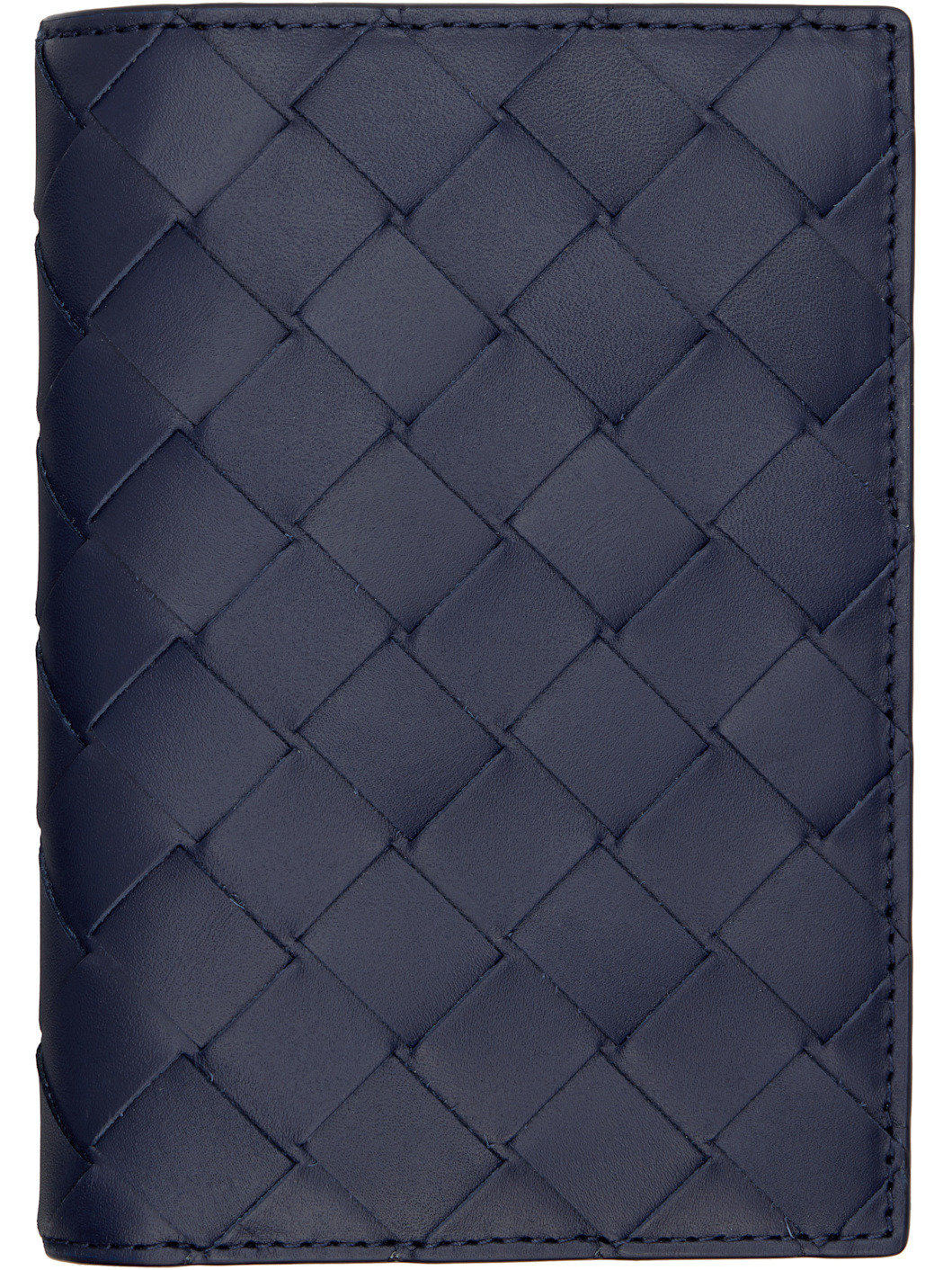 Navy Intrecciato Passport Holder - 1
