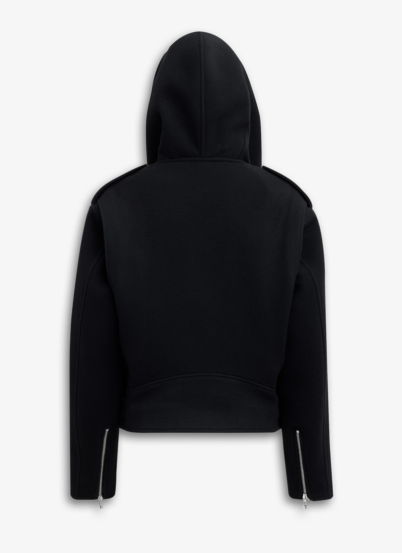 Alaïa HOODED WOOL BIKER JACKET outlook