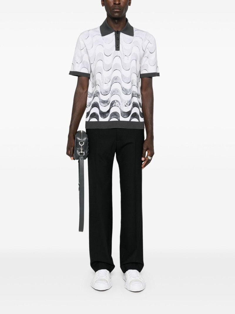 AMIRI Staggered wave-print polo shirt outlook