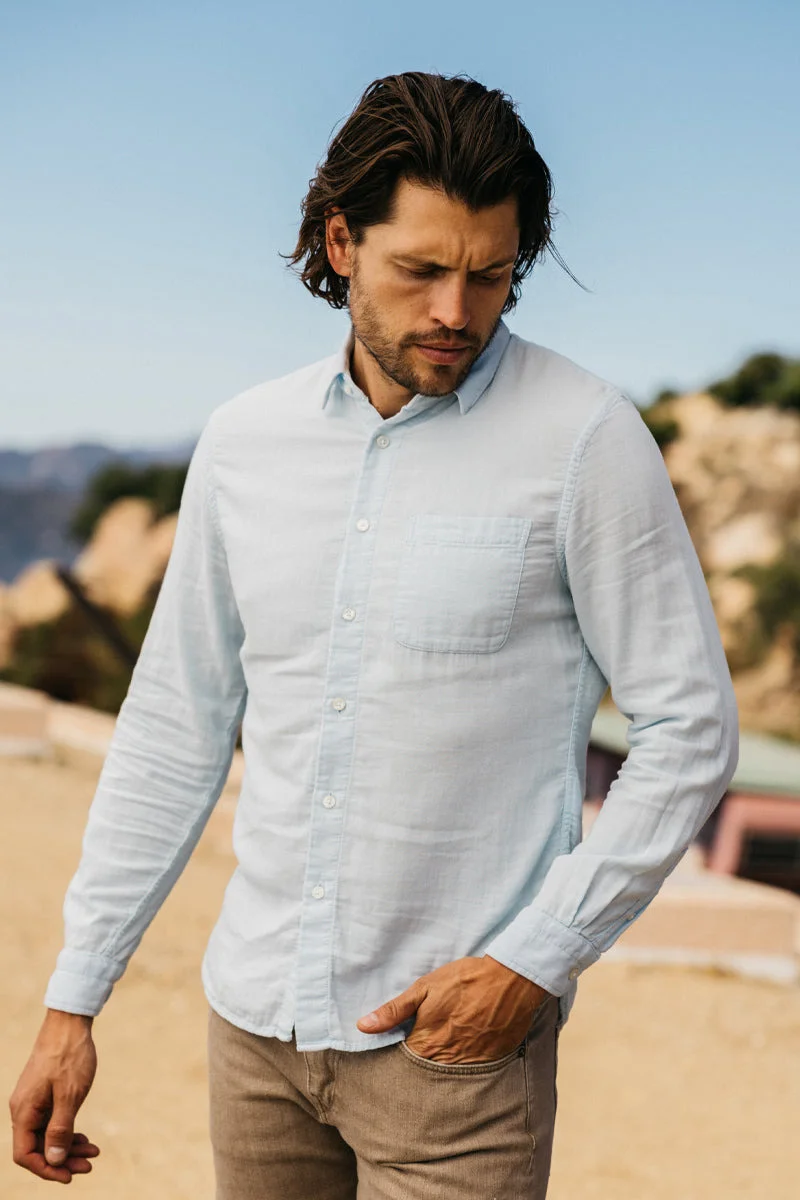 The Ripper Double Gauze Organic Cotton Shirt - Aqua Blue - 1