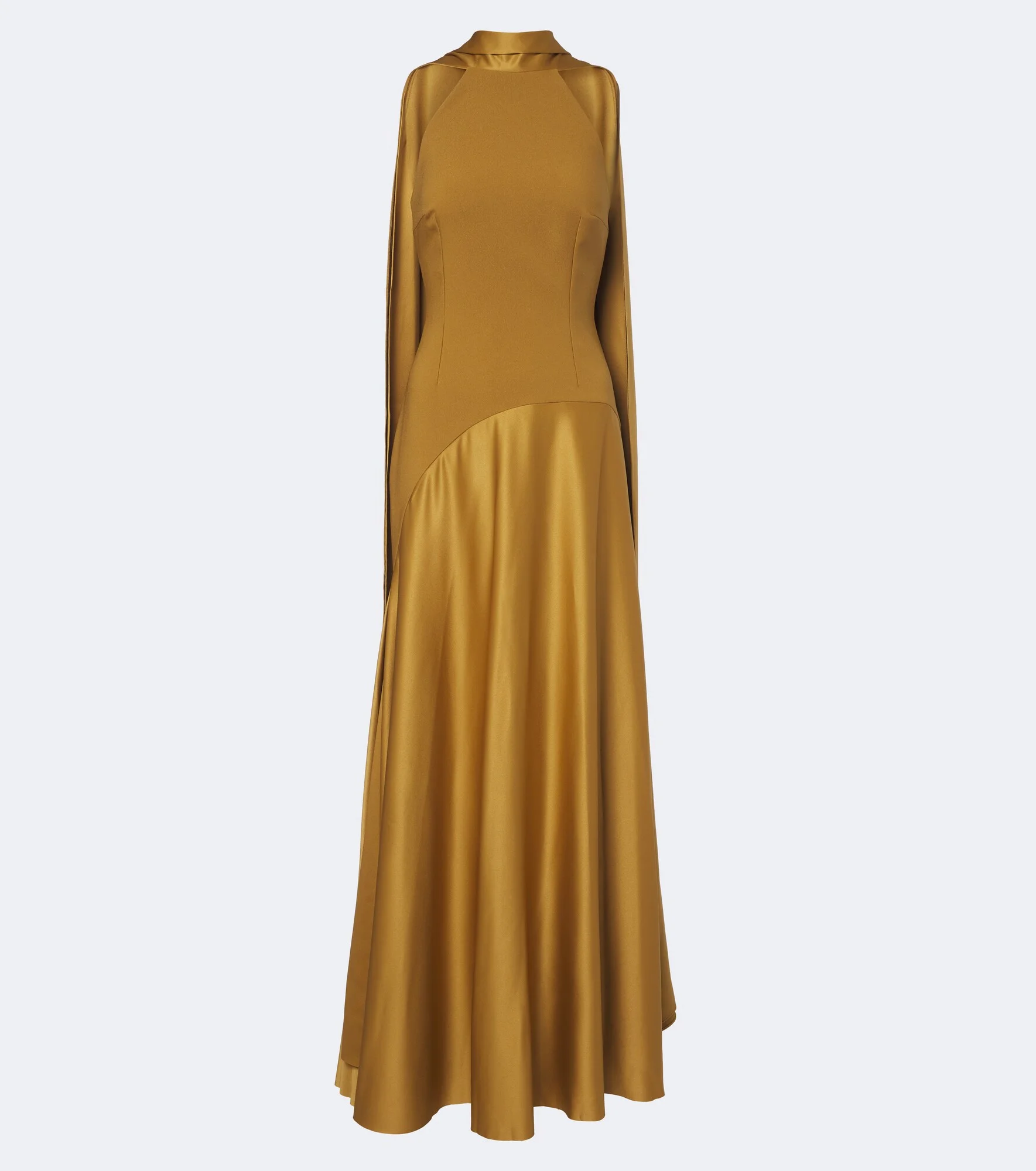 Cece halterneck crêpe and satin gown - 1