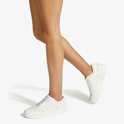 JIMMY CHOO Hawaii/F
White Calf Leather and Canvas Low Top Trainers with Pearl Embellishment outlook
